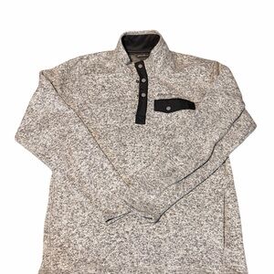 Eddie Bauer Gray Quarter-Zip Pullover with Black Accents